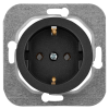 Bylectrica Механизм розетки 1-местной СУ с заземляющим контактом, серия ПРОВАНС, РС16-1402 графит