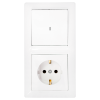 Bylectrica Блок (1 выключатель + розетка с заземляющим контактом) СУ с подсветкой, серия СТИЛЬ, В-РЦ-701