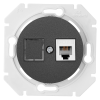 Bylectrica Механизм телефонной розетки 1-местной, СУ, серия ПРОВАНС, ТР4-6301 графит