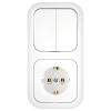 Bylectrica Блок 2 выключателя + розетка с заземляющим контактом СУ, серия ГАРМОНИЯ, 2В-РЦ-503