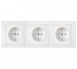 Bylectrica Розетка 3-местная СУ с заземляющим контактом со шторками на шинах, серия УЮТ, РС16-758