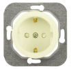 Bylectrica Механизм розетки 1-местной СУ с заземляющим контактом со шторкой, серия ПРОВАНС, РС16-1406 шампань