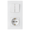 Bylectrica Блок 2 выключателя + розетка с заземляющим контактом СУ, серия МАСТЕР, 2В-РЦ-7022