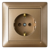 Bylectrica Розетка 1-местная СУ с заземляющим контактом со шторкой, серия СТИЛЬ, РС16-317 бронза