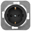 Bylectrica Механизм розетки 1-местной СУ с заземляющим контактом со шторкой, серия ПРОВАНС, РС16-1406 графит