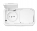 Bylectrica Розетка 2-местная ОУ со шторкой IP54, серия ПРАЛЕСКА АКВА, РА16-102
