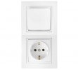 Bylectrica Блок 1 выключатель + розетка с заземляющим контактом скрытой установки, серия УЮТ, В-РЦ-729