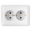 Bylectrica Розетка 2-местная СУ с заземляющим контактом, серия ПАРИТЕТ, РС16-484