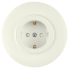 Bylectrica Розетка 1-местная СУ с заземляющим контактом со шторкой. (92 мм), серия ПРОВАНС круг, РС16-0406 бежевый