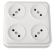 Bylectrica Розетка 4-местная ОУ, квадратная, серия ВАРИАНТ, РА16-0191