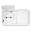 Bylectrica Розетка 2-местная ОУ IP54, серия ПРАЛЕСКА АКВА, РА16-302