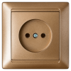 Bylectrica Розетка 1-местная СУ без заземляющего контакта, серия СТИЛЬ, РС16-305 бронза