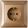 Bylectrica Розетка 1-местная СУ с заземляющим контактом, серия СТИЛЬ, РС16-306 бронза