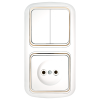 Bylectrica Блок 2 выключателя + розетка СУ, серия ГАРМОНИЯ ЛЮКС, 2В-РЦ-535 з