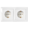 Bylectrica Розетка 2-местная СУ с заземляющим контактом со шторкой в рамке, серия СТИЛЬ, РС16-358