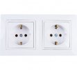 Bylectrica Розетка 2-местная, угловая открытая установка, с заземляющим контактом, серия УЮТ, РА16-772