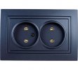 Bylectrica Розетка 2-местная СУ, серия УЮТ, РС16-343 графит