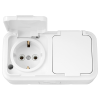 Bylectrica Розетка 2-местная ОУ с заземляющим контактом IP54, серия ПРАЛЕСКА АКВА, РА16-303