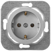 Bylectrica Механизм розетки 1-местной СУ с заземляющим контактом, серия ПРОВАНС, РС16-1402 серебро