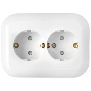 Фотография товара 'Bylectrica Розетка 2-местная СУ с заземляющим контактом со шторкой, серия ГАРМОНИЯ, РС16-357'