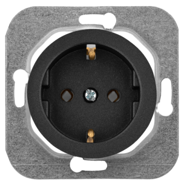 Фотография товара 'Bylectrica Механизм розетки 1-местной СУ с заземляющим контактом, серия ПРОВАНС, РС16-1402 графит'