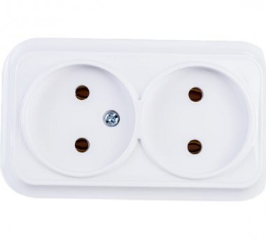 Фотография товара 'Bylectrica Розетка 2-местная ОУ, серия ВАРИАНТ, РА16-0141'