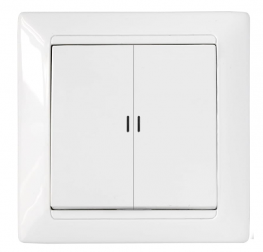 Фотография товара 'Bylectrica Выключатель 2-клавишный СУ с подсветкой, серия СТИЛЬ, С510-815'