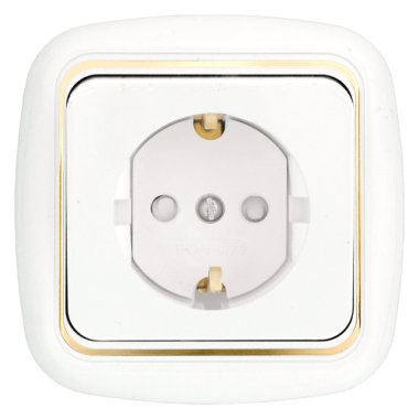 Фотография товара 'Bylectrica Розетка 1-местная СУ с заземляющим контактом со шторкой, серия ГАРМОНИЯ ЛЮКС, РС16-268 з'