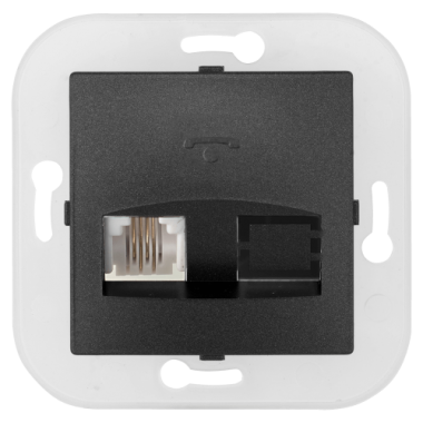 Фотография товара 'Bylectrica Механизм телефонной розетки 2-местной, серия УЮТ, ТР4-057 графит'