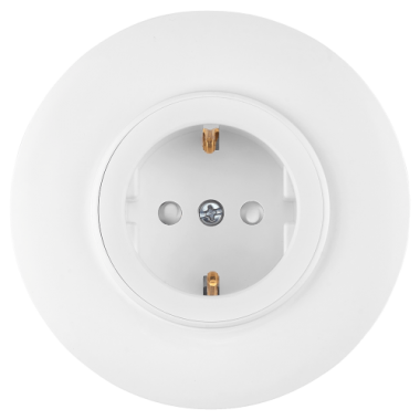 Фотография товара 'Bylectrica Розетка 1-местная СУ с заземляющим контактом со шторкой. (92 мм), серия ПРОВАНС круг, РС16-0406'