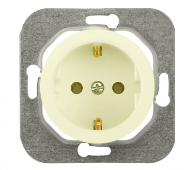 Фотография товара 'Bylectrica Механизм розетки 1-местной СУ с заземляющим контактом, серия ПРОВАНС, РС16-1402 шампань'