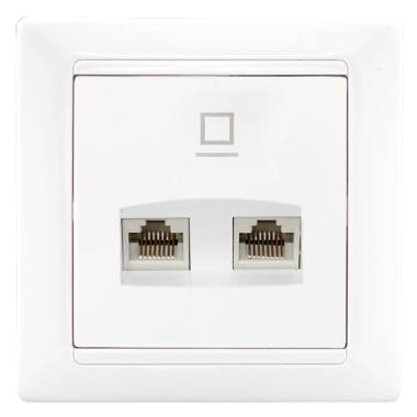 Фотография товара 'Bylectrica Розетка компьютерная 2-местная, серия СТИЛЬ, РК216-014'