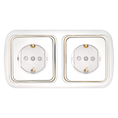 Фотография товара 'Bylectrica Блок 2 розетки с заземляющим контактом СУ со шторкой, серия ГАРМОНИЯ ЛЮКС, РС16-284 з'