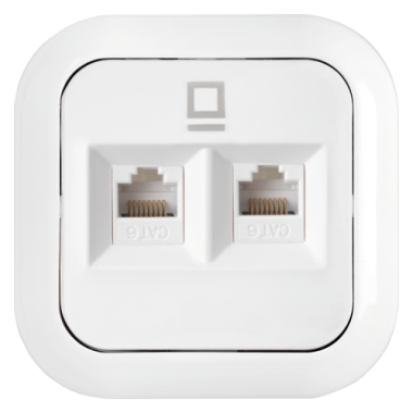 Фотография товара 'Bylectrica Розетка компьютерная 2-местная, серия ГАРМОНИЯ, РК216-020'