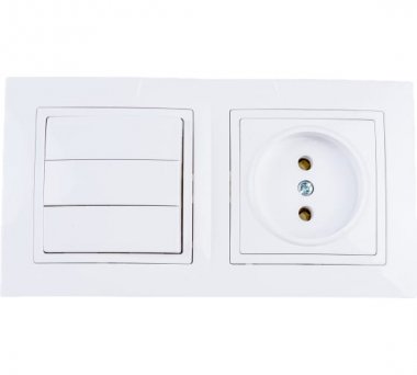 Фотография товара 'Bylectrica Блок 3 выключателя + розетка СУ, серия УЮТ, 3В-РЦ-728'