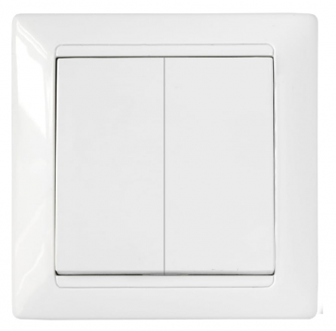 Фотография товара 'Bylectrica Выключатель 2-клавишный СУ, серия СТИЛЬ, С510-803'