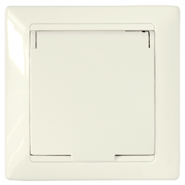 Фотография товара 'Bylectrica Розетка 1-местная СУ с заземляющим контактом со шторкой с крышкой, серия СТИЛЬ, РС16-364 бежевый'