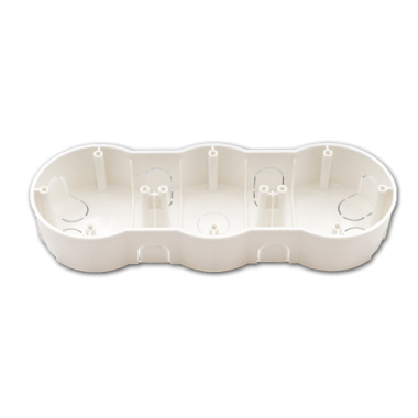 Фотография товара 'Bylectrica Коробка для 3-х местной рамочно-узловой сборки (для бетона и кирпича, 219х77х35 мм), К-221'