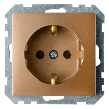 Фотография товара 'Bylectrica Механизм розетки с заземляющим контактом, серия СТИЛЬ, РС16-525 бронза'