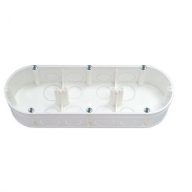 Фотография товара 'Bylectrica Коробка для 3-х местной рамочно-узловой сборки с винтами (для бетона и кирпича, 212х70х42 мм), К-214 исп.1'