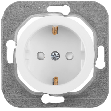 Фотография товара 'Bylectrica Механизм розетки 1-местной СУ с заземляющим контактом со шторкой, серия ПРОВАНС, РС16-1406'