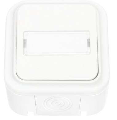 Фотография товара 'Bylectrica Выключатель 1-клавишный ОУ с биркой IP54, серия ПРАЛЕСКА АКВА, А110-747'