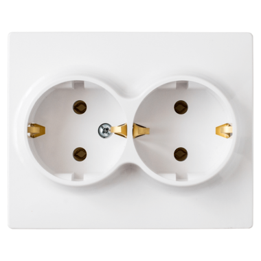 Фотография товара 'Bylectrica Розетка 2-местная СУ с заземляющим контактом, серия МАСТЕР, РС16-0042'