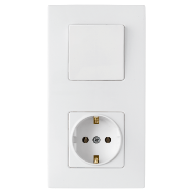 Фотография товара 'Bylectrica Блок (1 выключатель + розетка с заземляющим контактом) СУ, серия МАСТЕР, В-РЦ-7012'