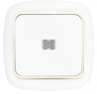 Фотография товара 'Bylectrica Выключатель 1-клавишная, скрытая установка 10А с подсветкой, серия ГАРМОНИЯ ЛЮКС, С110-206 з'