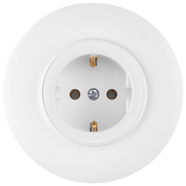 Фотография товара 'Bylectrica Розетка 1-местная СУ с заземляющим контактом (92 мм), серия ПРОВАНС круг, РС16-0402'