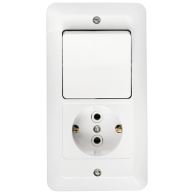 Фотография товара 'Bylectrica Блок 1 выключатель + розетка, скрытой установки, серия ПАРИТЕТ, В-РЦ-647'