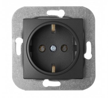 Фотография товара 'Bylectrica Механизм розетки с заземляющим контактом, серия УЮТ, РС16-530 графит'