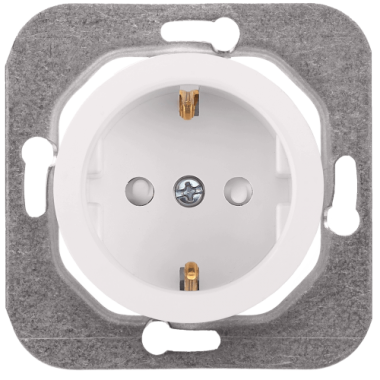 Фотография товара 'Bylectrica Механизм розетки 1-местной СУ с заземляющим контактом со шторкой, серия ПРОВАНС, РС16-1406 перламутр'