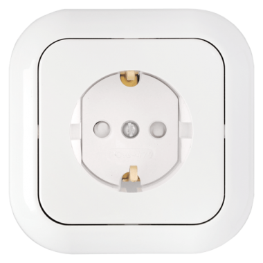 Фотография товара 'Bylectrica Розетка 1-местная СУ с заземляющим контактом со шторкой, серия ГАРМОНИЯ, РС16-253'